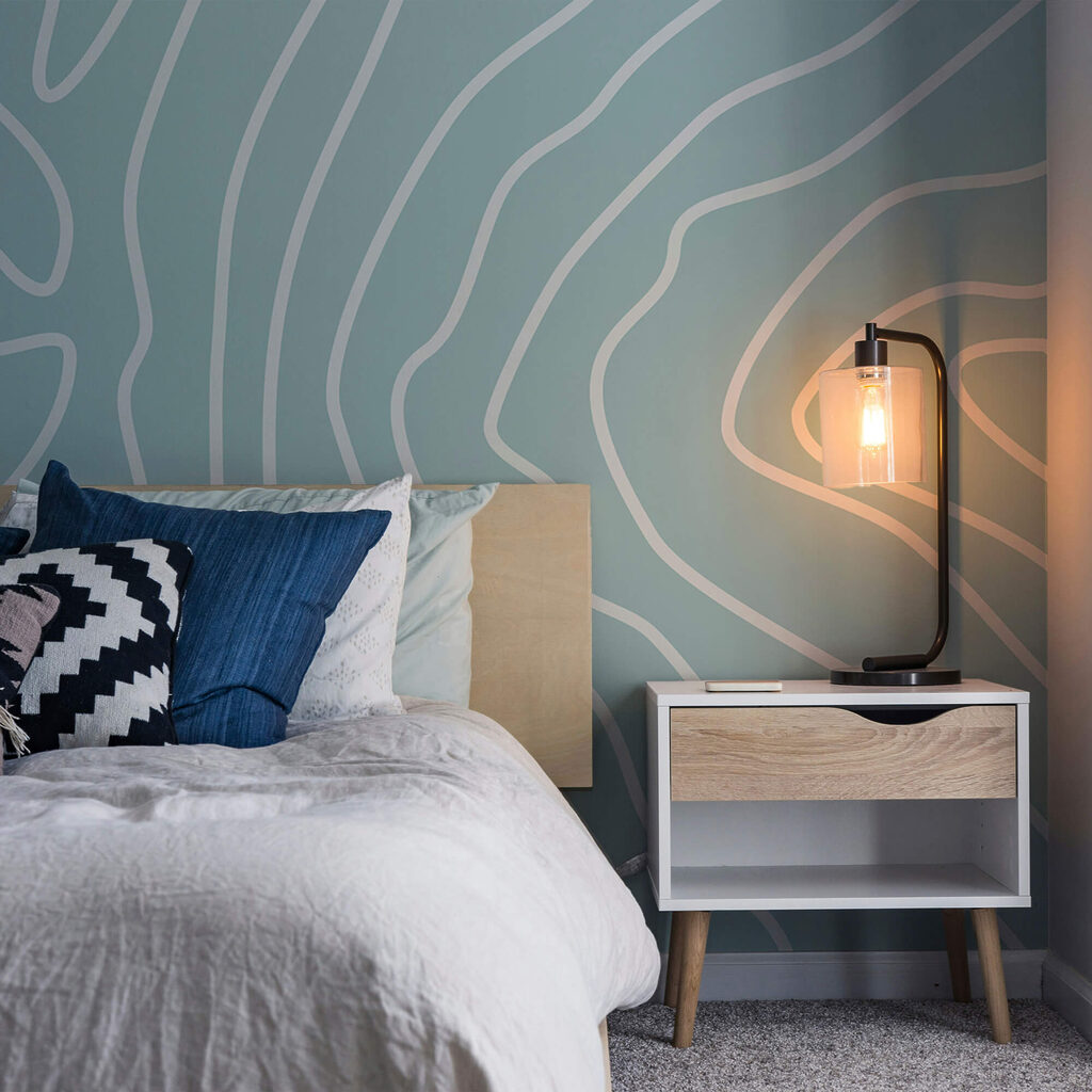 Witte lijnen langs heuvels — interieur 2