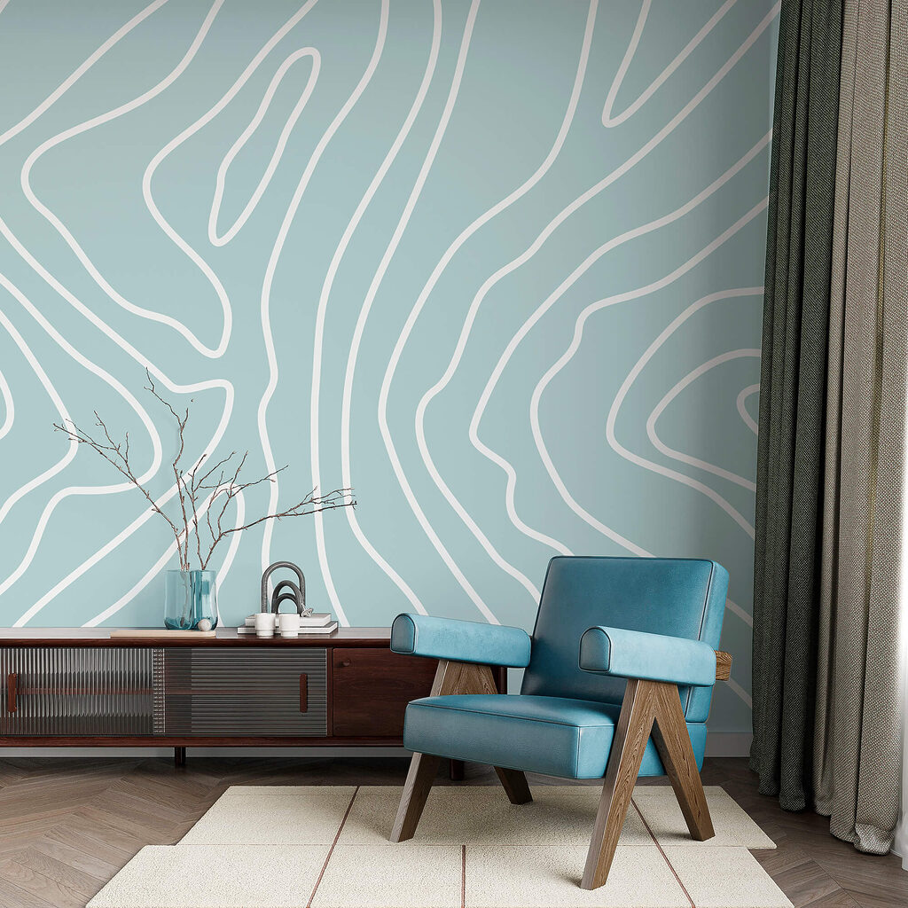 Witte lijnen langs heuvels — interieur 1