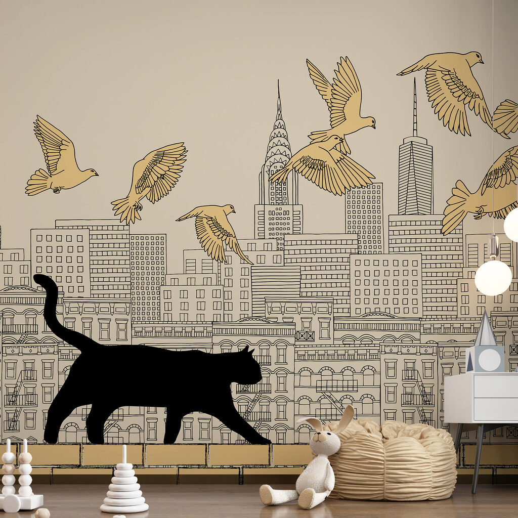 Het stadsleven: katten en vogels vinden elkaar — interieur 2