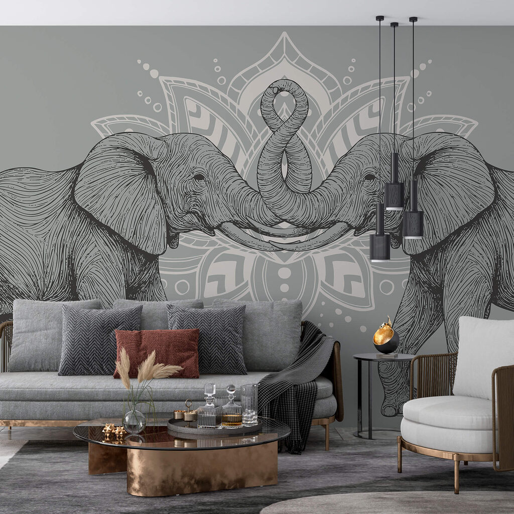 Olifanten raken elkaar — interieur 2