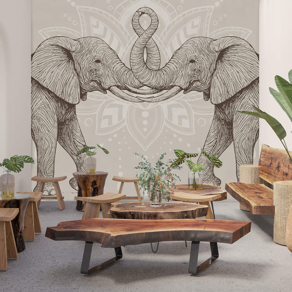 Olifanten raken elkaar — interieur 2