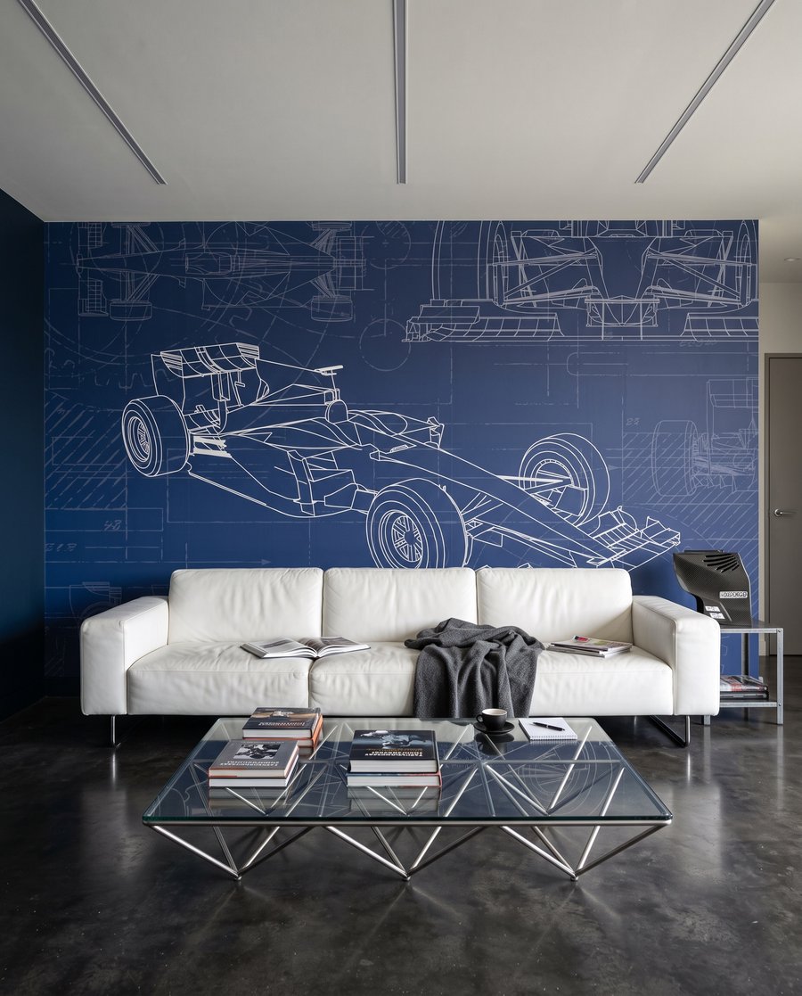 Racewagen in technische lijnen — interieur 2