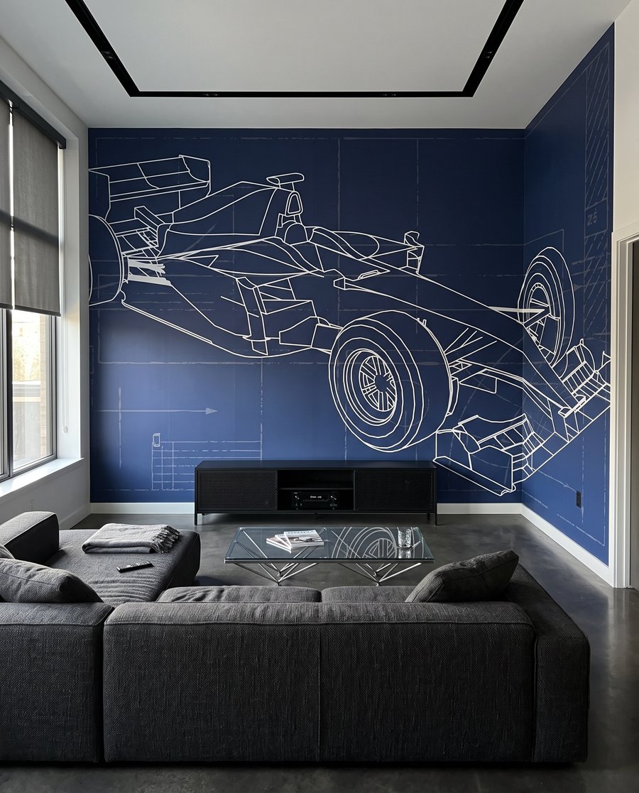 Racewagen in technische lijnen — interieur 4