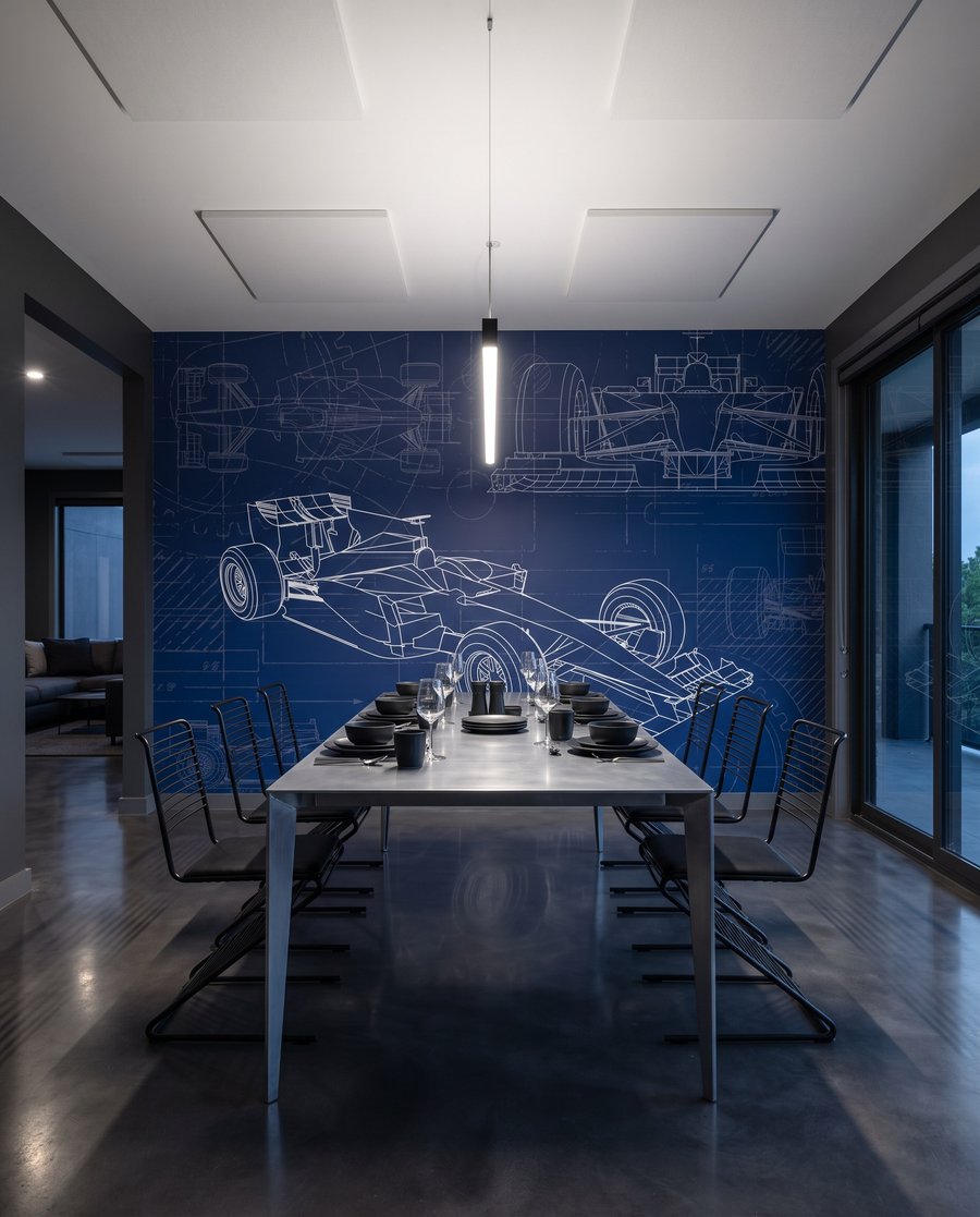 Racewagen in technische lijnen — interieur 5