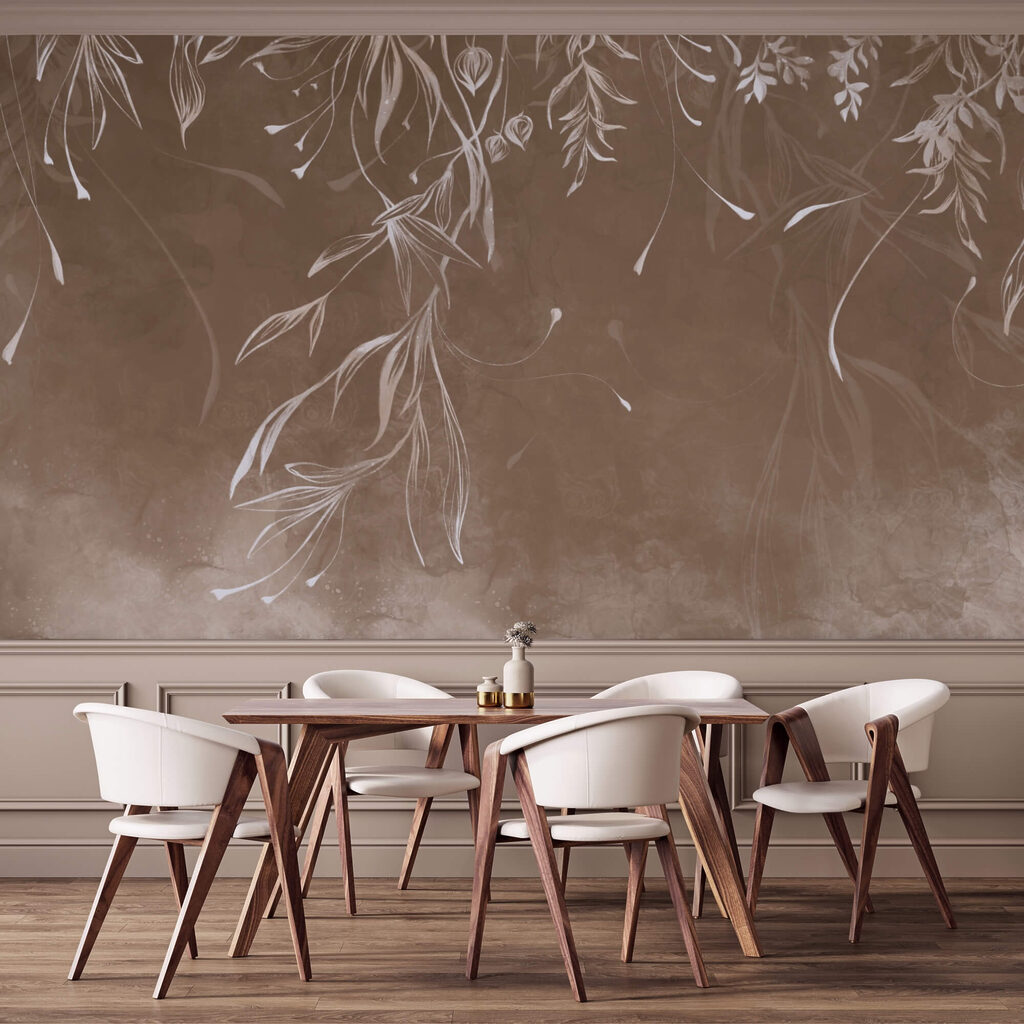 Hangende takjes op bruin — interieur 3