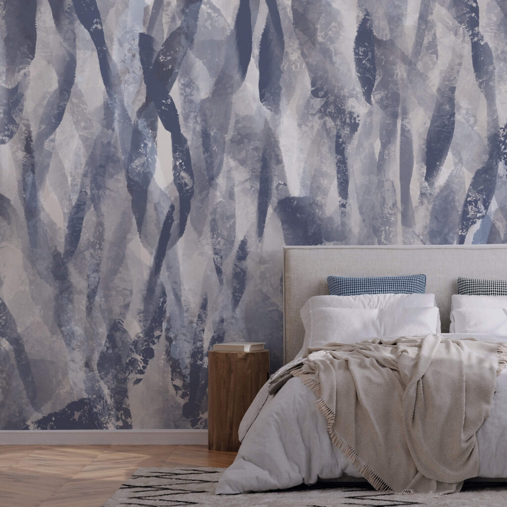 Geschilderde strepen in blauwgrijs — interieur 1