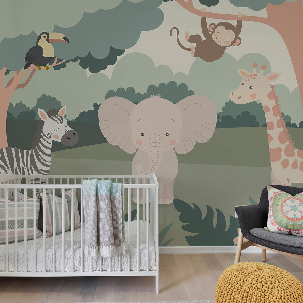 Jungledieren op open gras — interieur 2