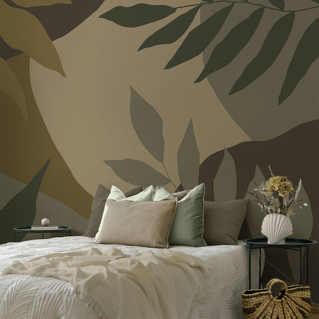 Bladeren over donkere kleurvlakken — interieur 2