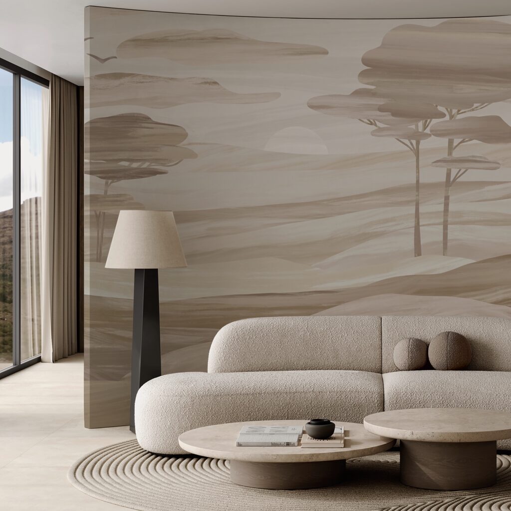 Bomen op zachte heuvels — interieur 3