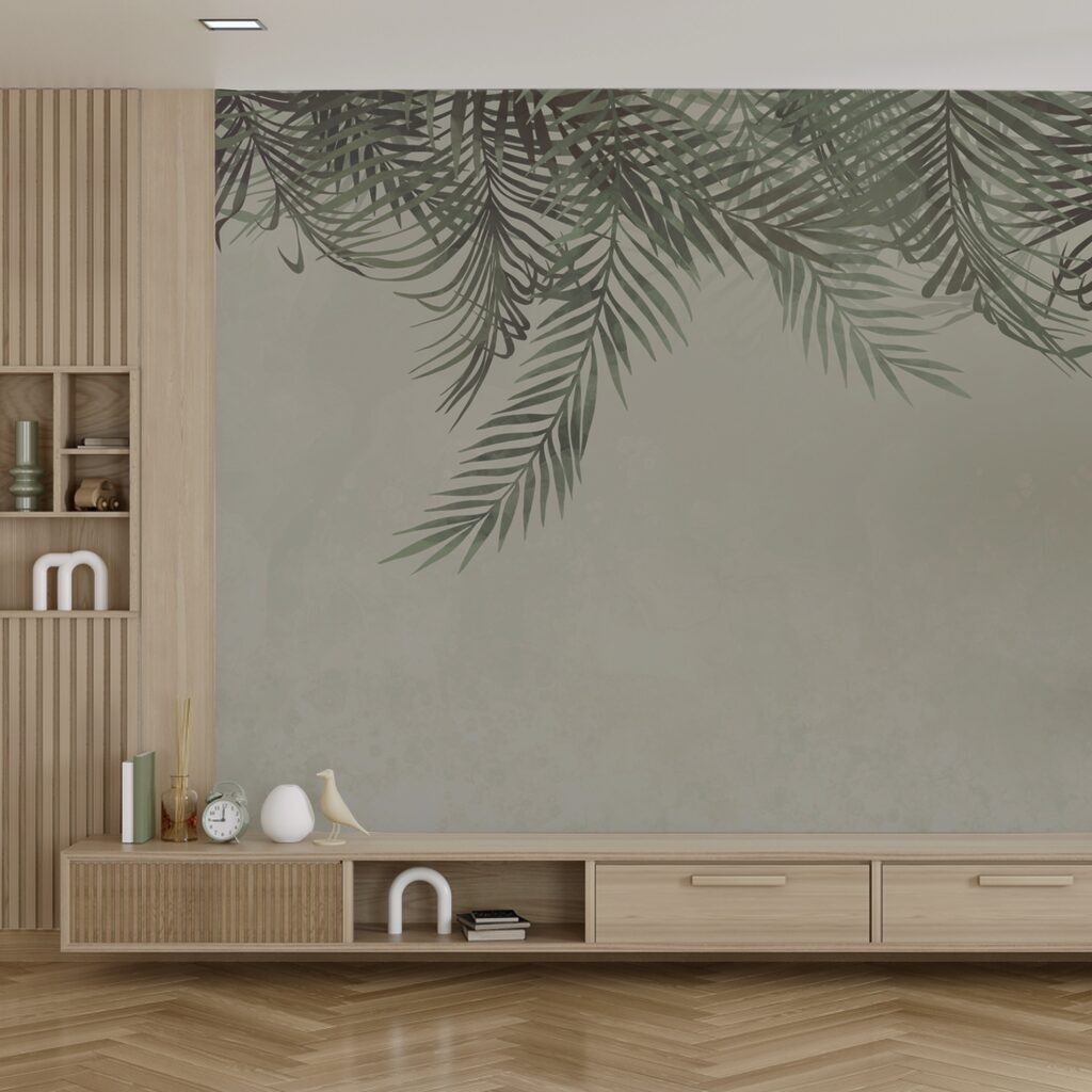 Groen omlijst een zachte achtergrond in een interieur