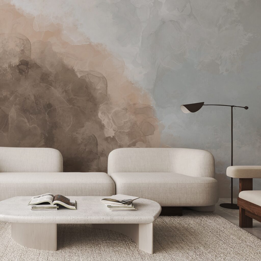 Ronde verfsluiers vloeien samen — interieur 2