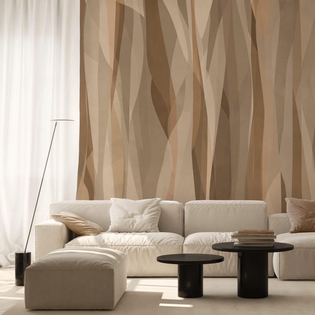 Smalle banen in aardetinten — interieur 1