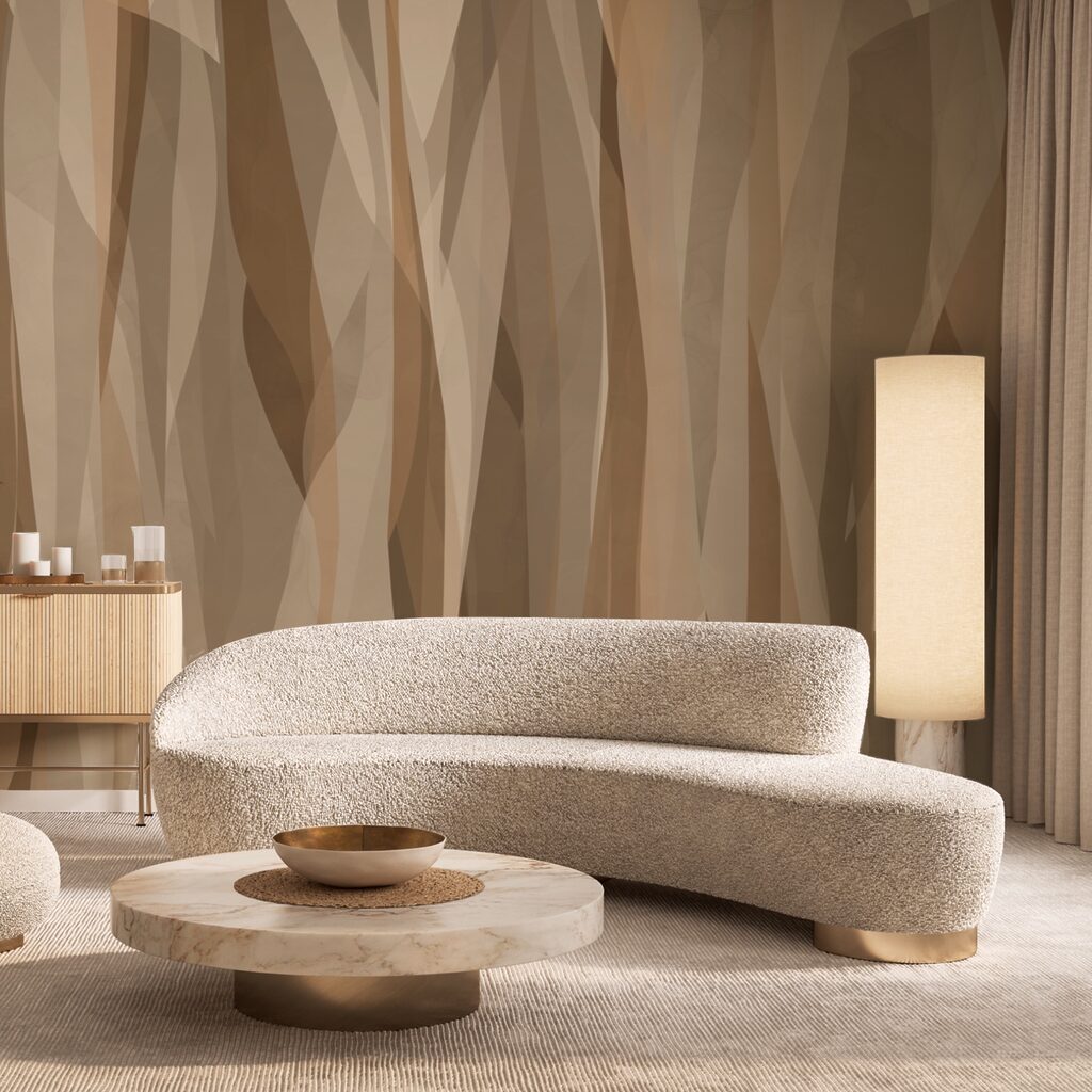 Smalle banen in aardetinten — interieur 3