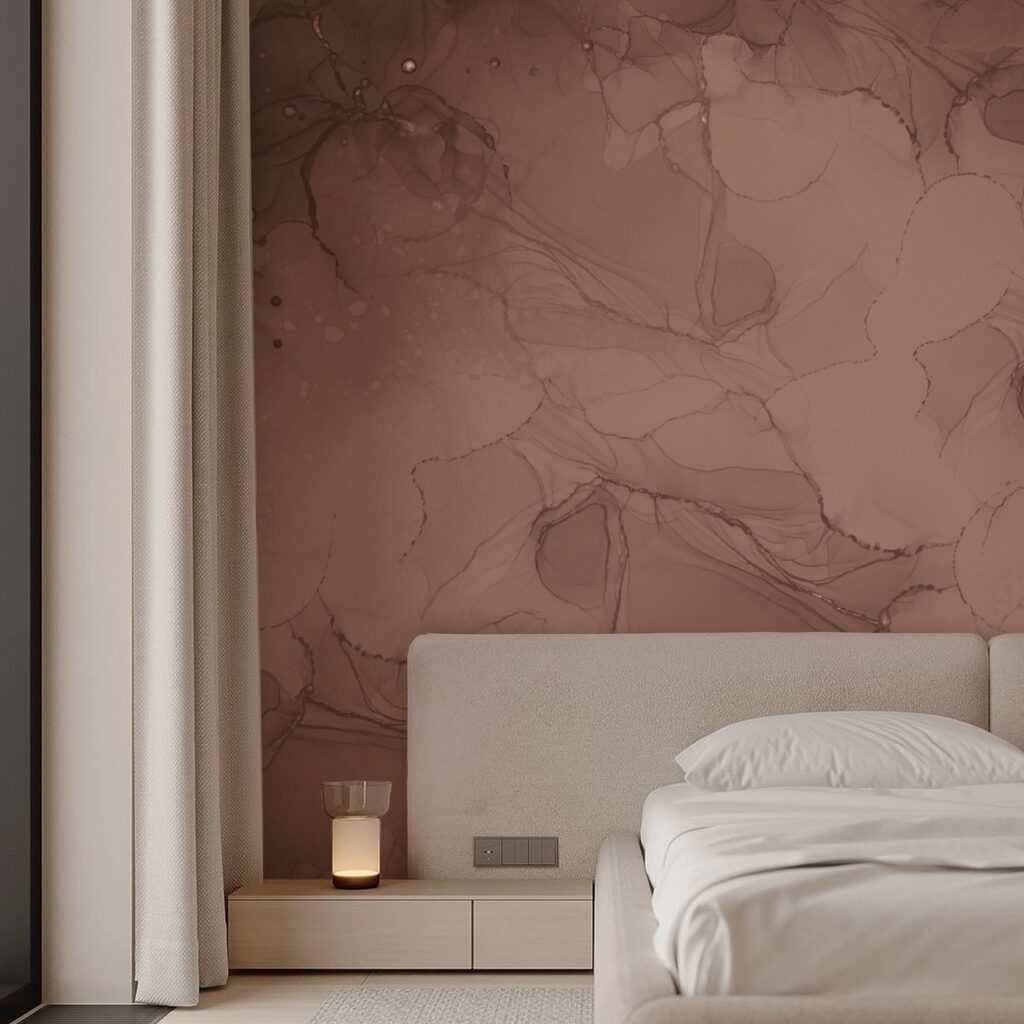 Bloemcontouren in warme nevel — interieur 1