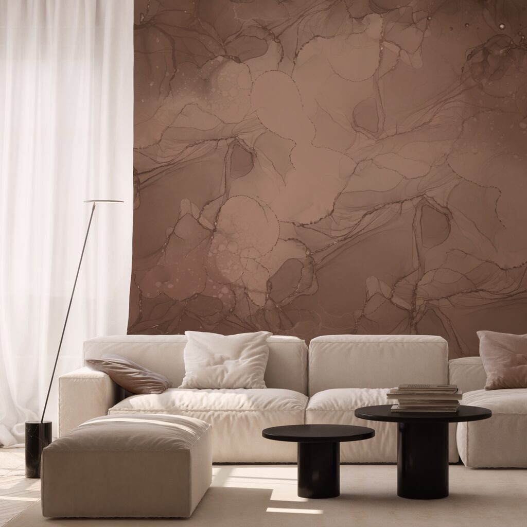 Bloemcontouren in warme nevel — interieur 2