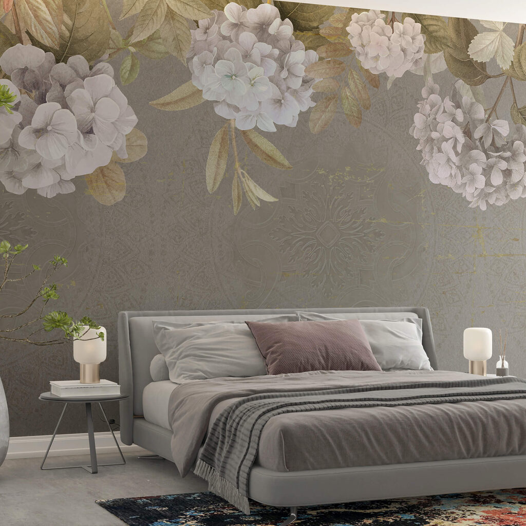 Delicate bloesems op een zachte achtergrond in een interieur