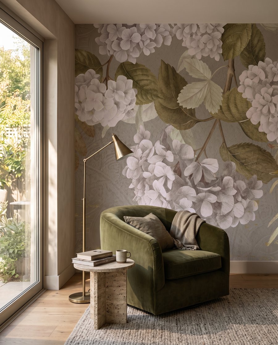 Bloesem boven open ruimte — interieur 4