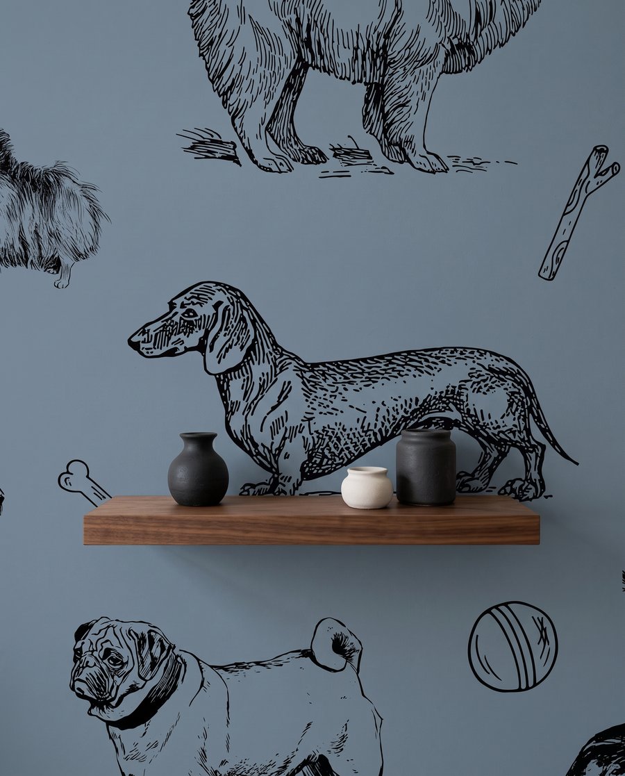 Honden in fijne pentrekken — detail