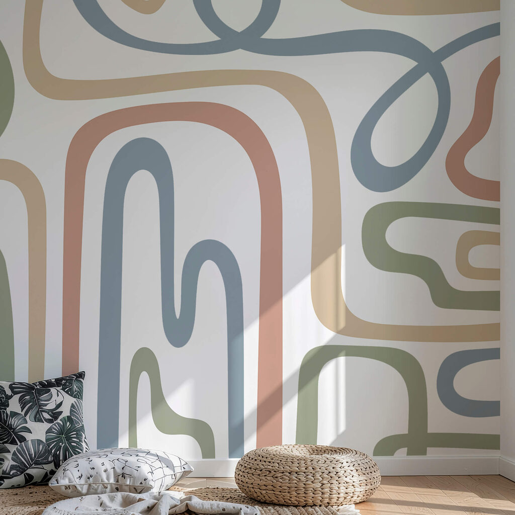 Dwalende lijnen in pastel — interieur 2