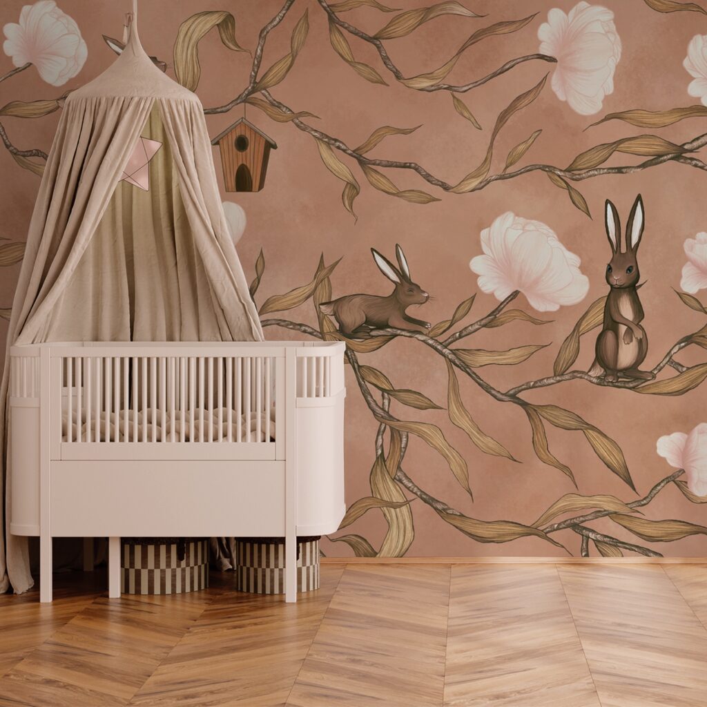 Konijntjes op bloesemtakken — interieur 2