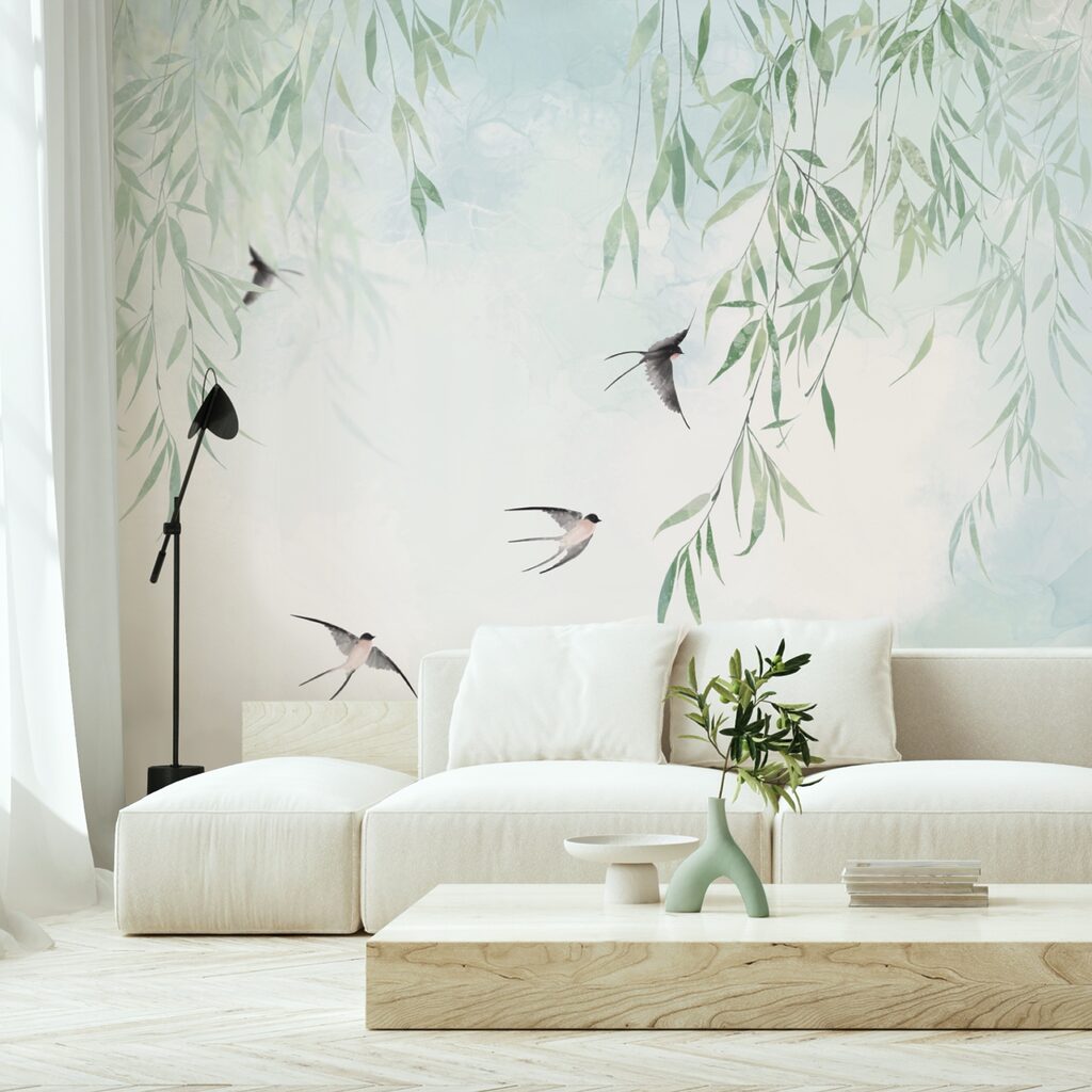 Zwaluwen onder hangend groen — interieur 2