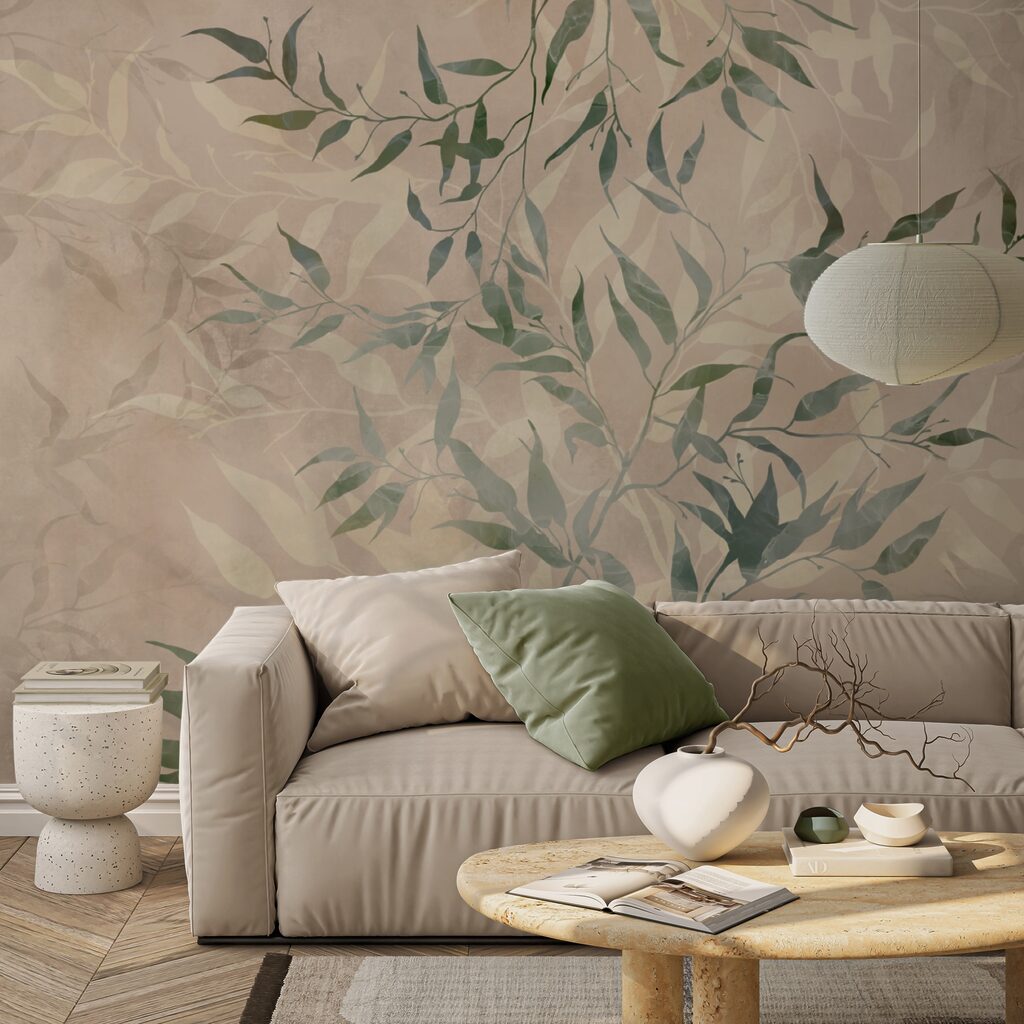 Bladtakjes in zachtgroene lagen — interieur 3