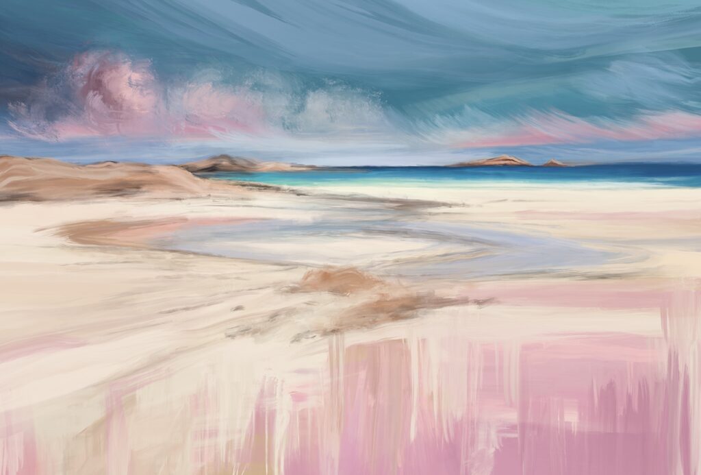Roze licht op zee — volledig ontwerp