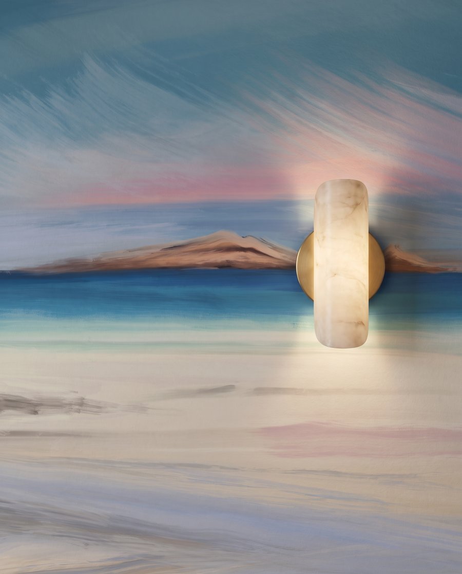 Roze licht op zee — detail