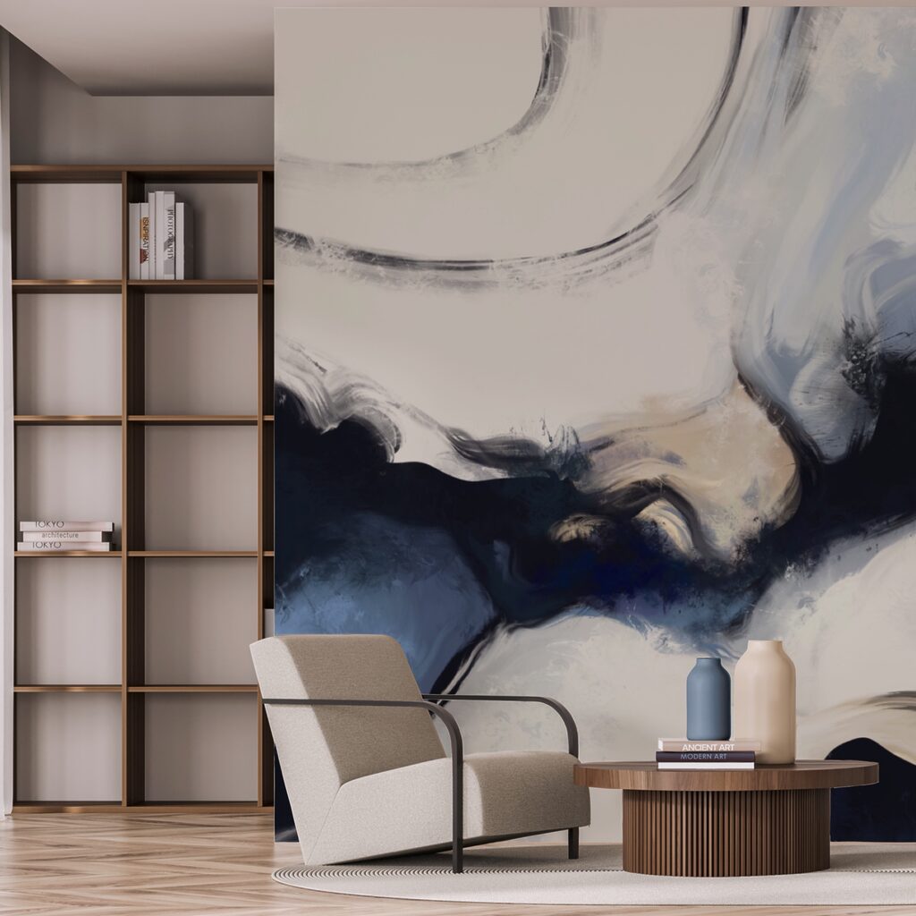 Blauwe stroom door licht — interieur 2