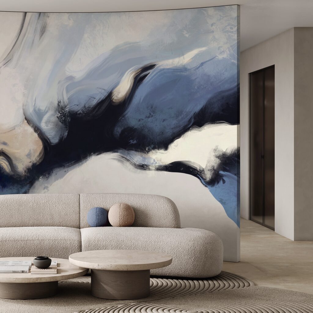 Blauwe stroom door licht — interieur 3
