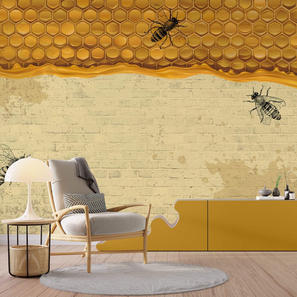Bijen onder een honingraat — interieur 1