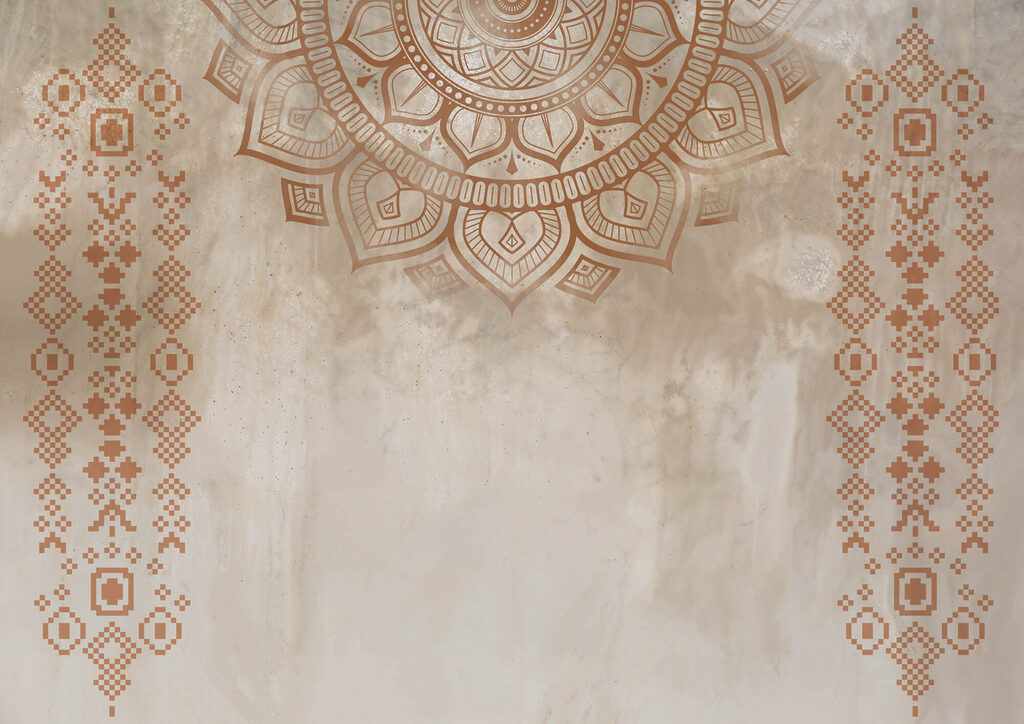 Mandala in warme lijnen — volledig ontwerp