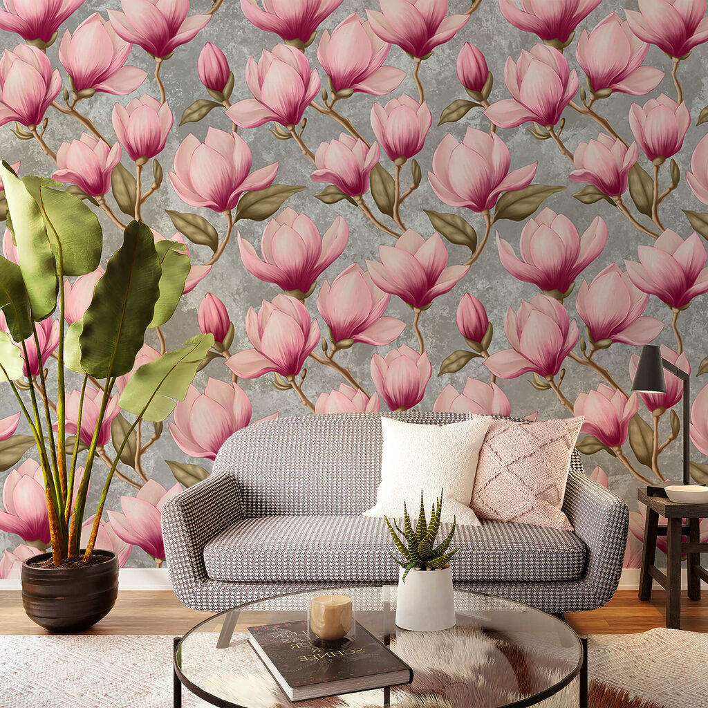 Magnolia's als bloemenpatroon — interieur 1