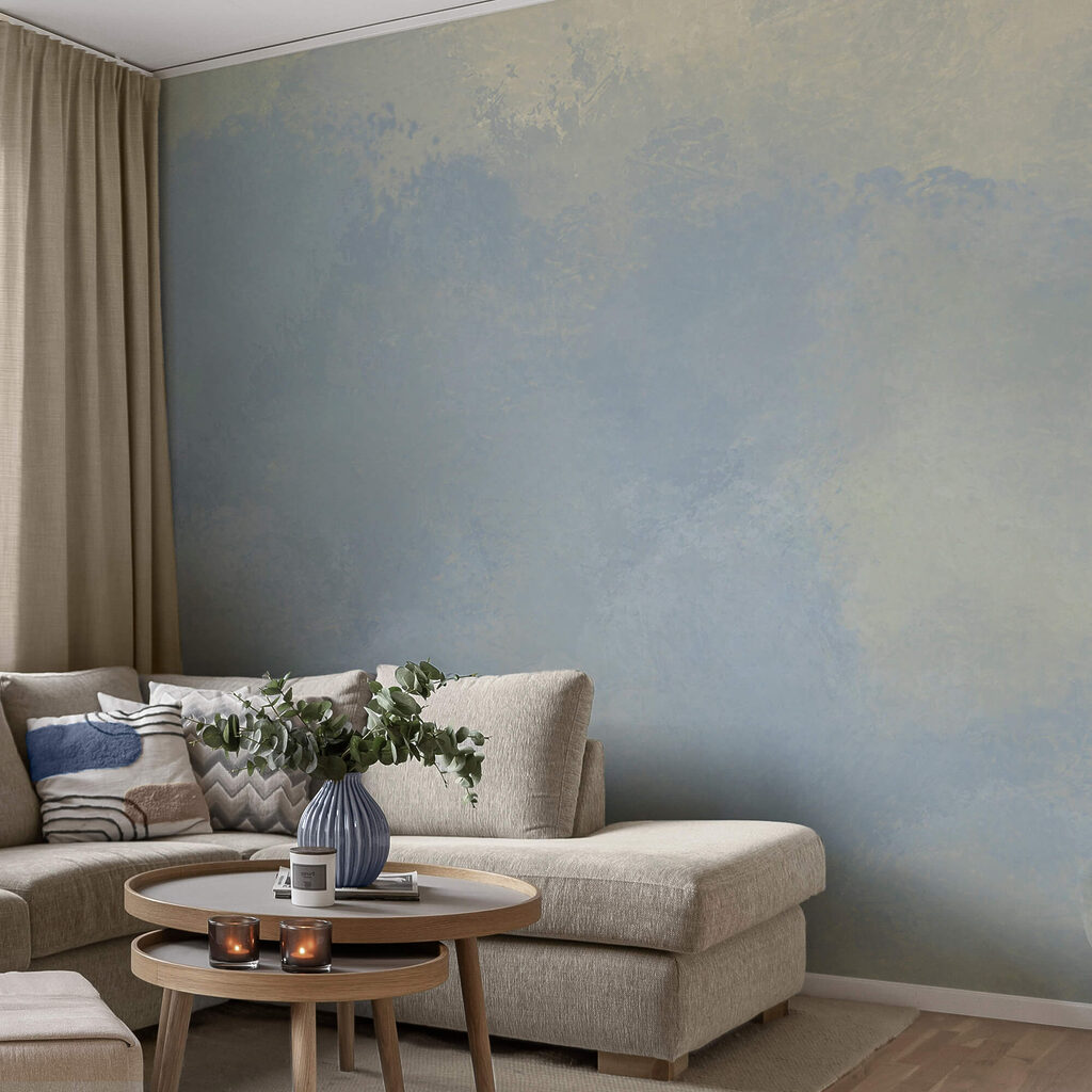Bleekblauwe verf in wolken — interieur 2