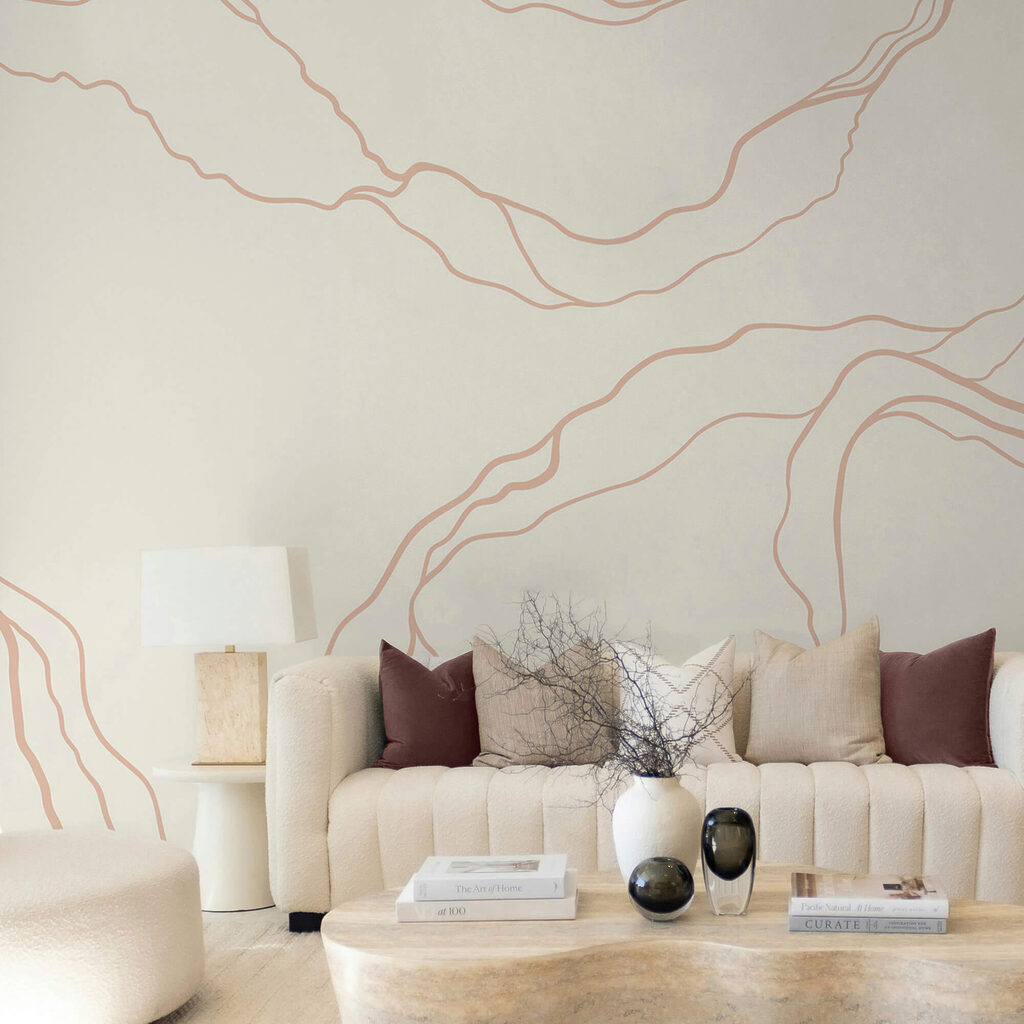 Dunne aders op roomwit — interieur 1