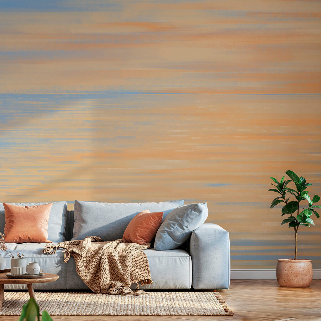 Oranje spiegeling op blauw — interieur 1
