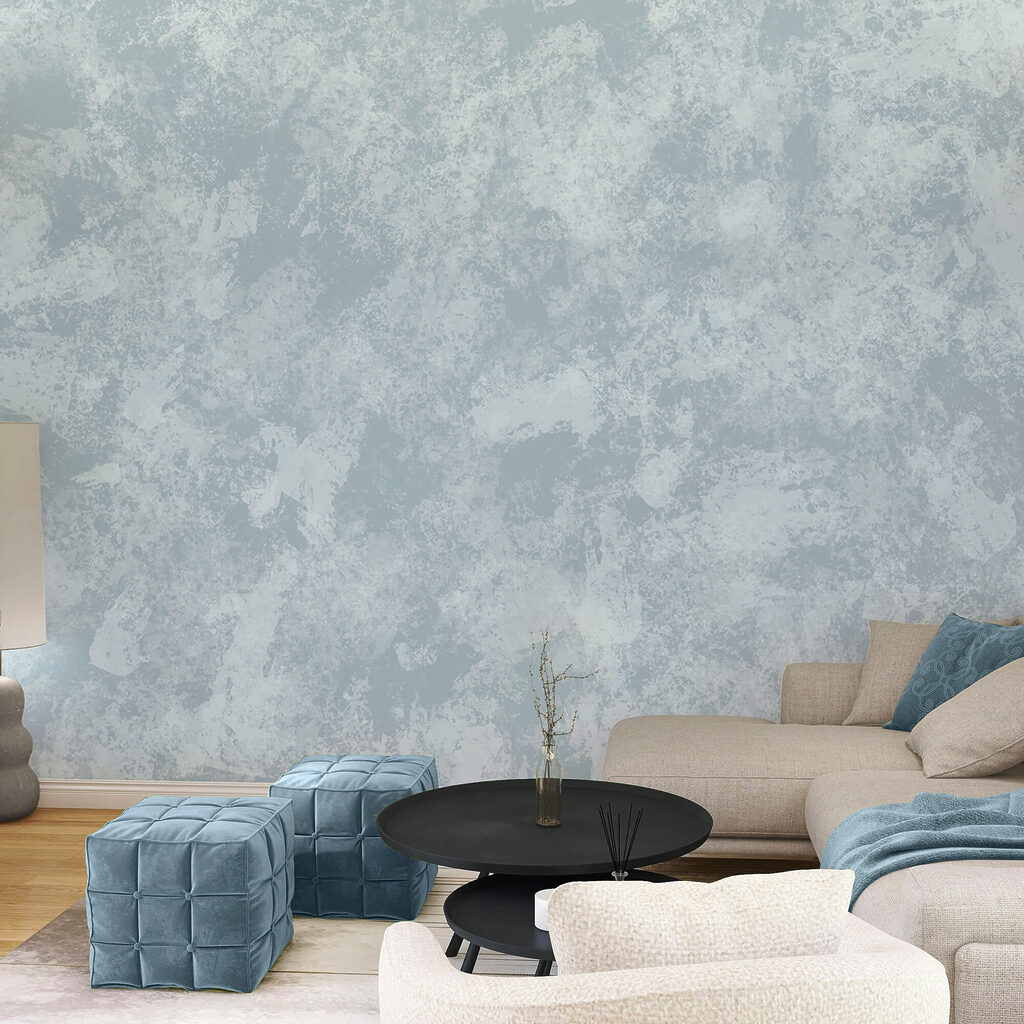 Zachte en rustgevende blauwe tinten mengen in een interieur