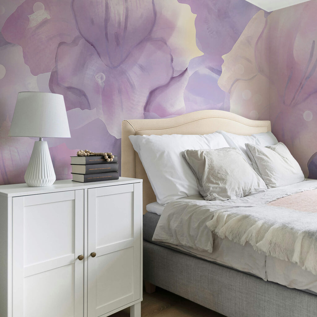 Bloembladen in licht lila — interieur 2