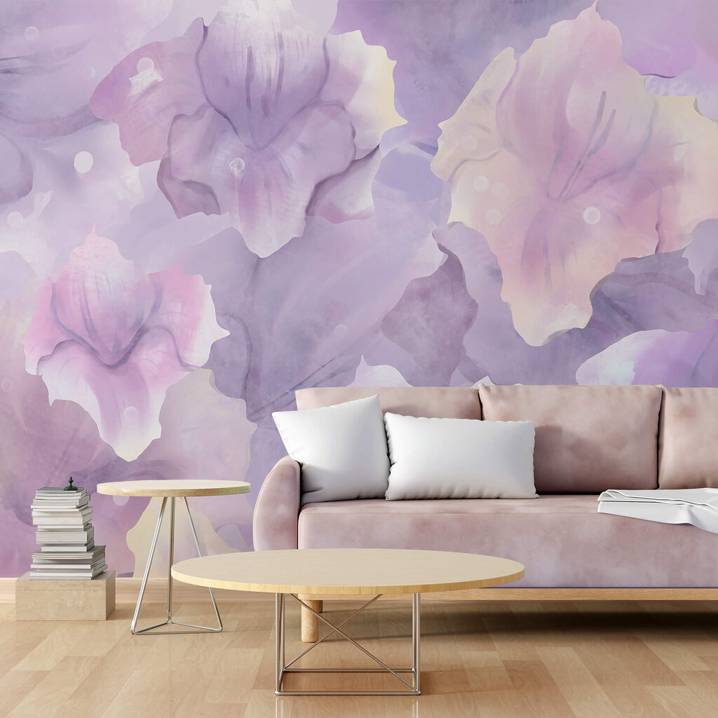 Bloembladen in licht lila — interieur 1