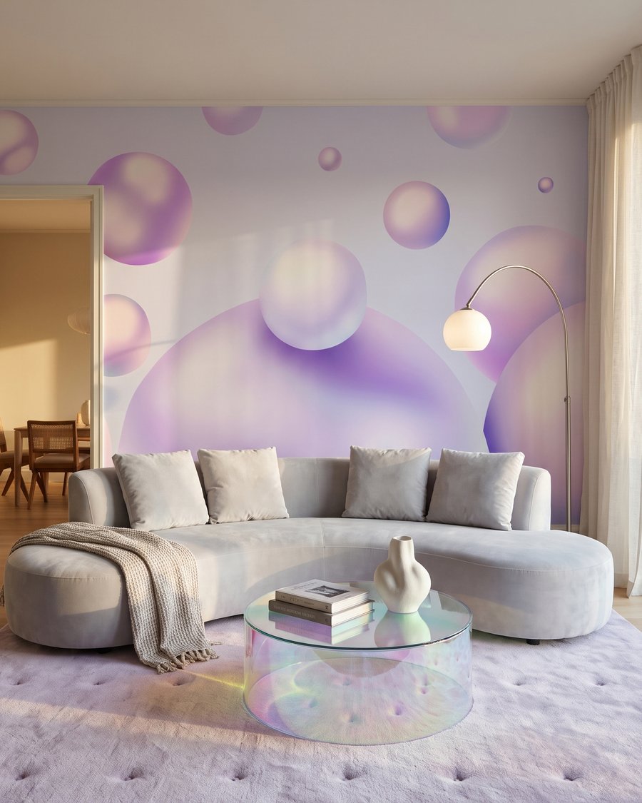 Glanzende bellen zweven vrij — interieur 2