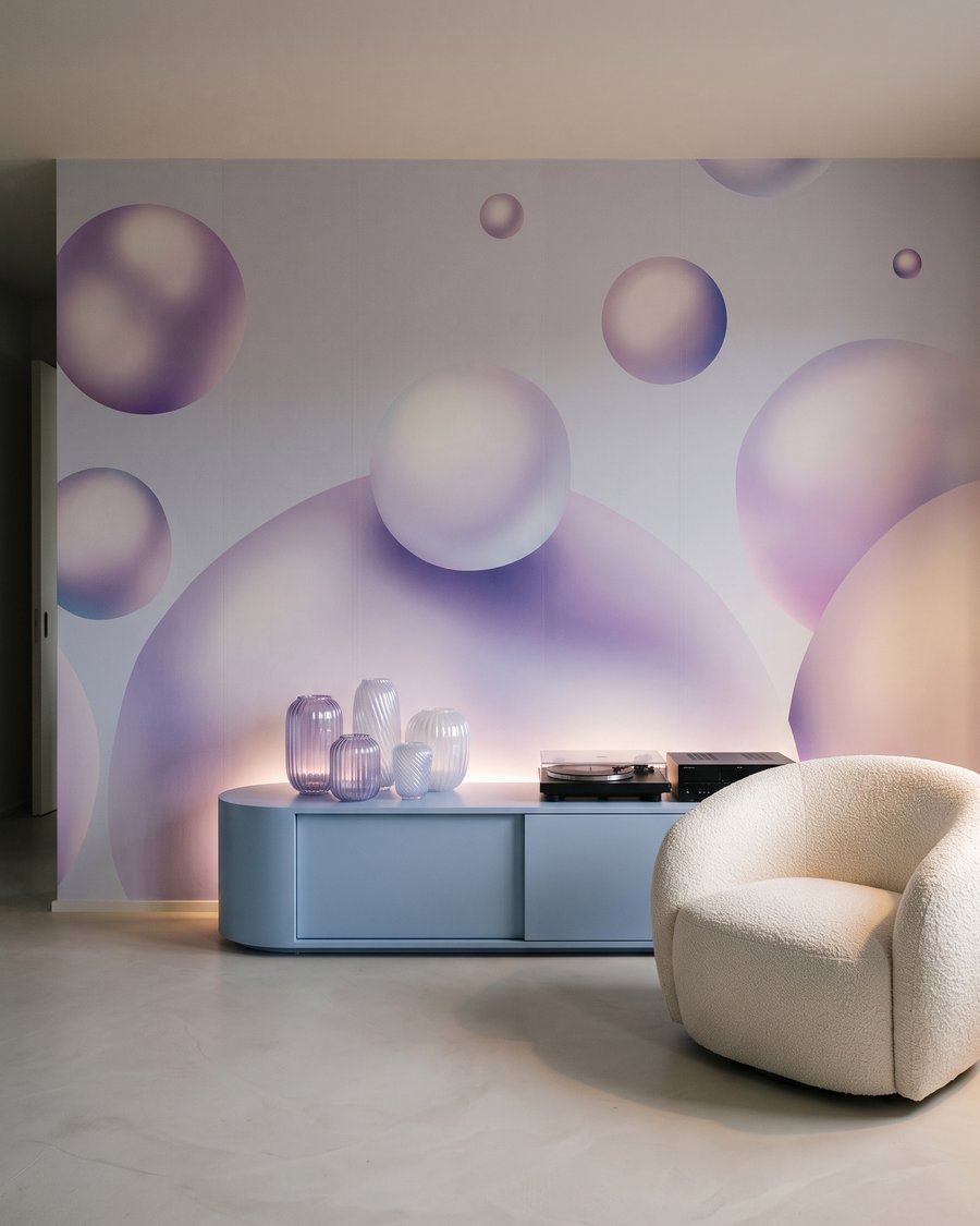 Glanzende bellen zweven vrij — interieur 3