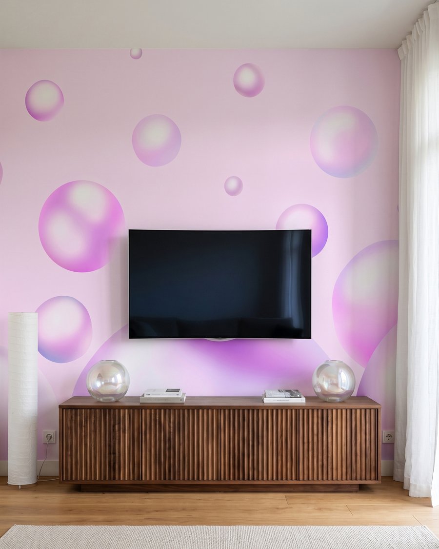 Glanzende bellen zweven vrij — interieur 3