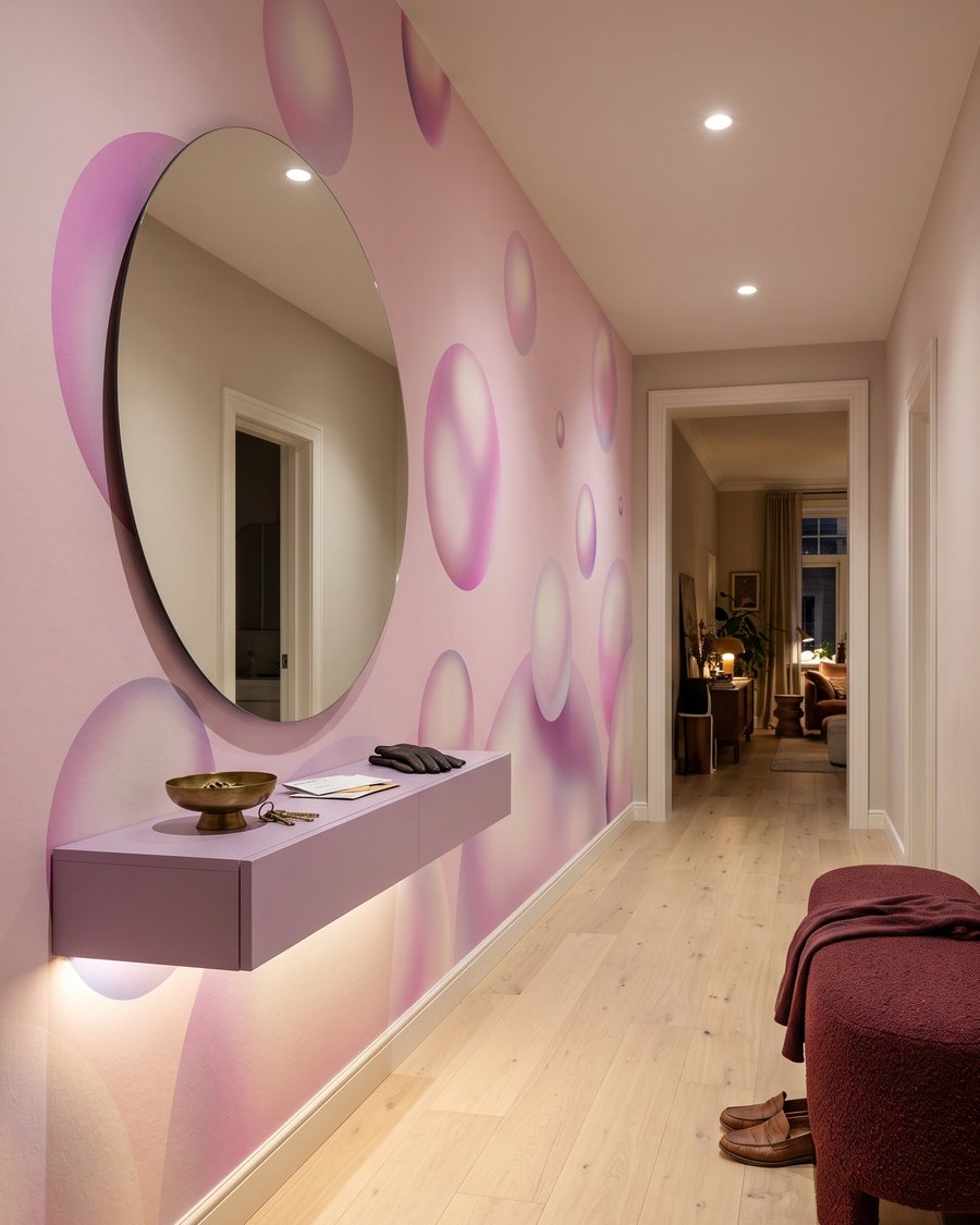 Glanzende bellen zweven vrij — interieur 4