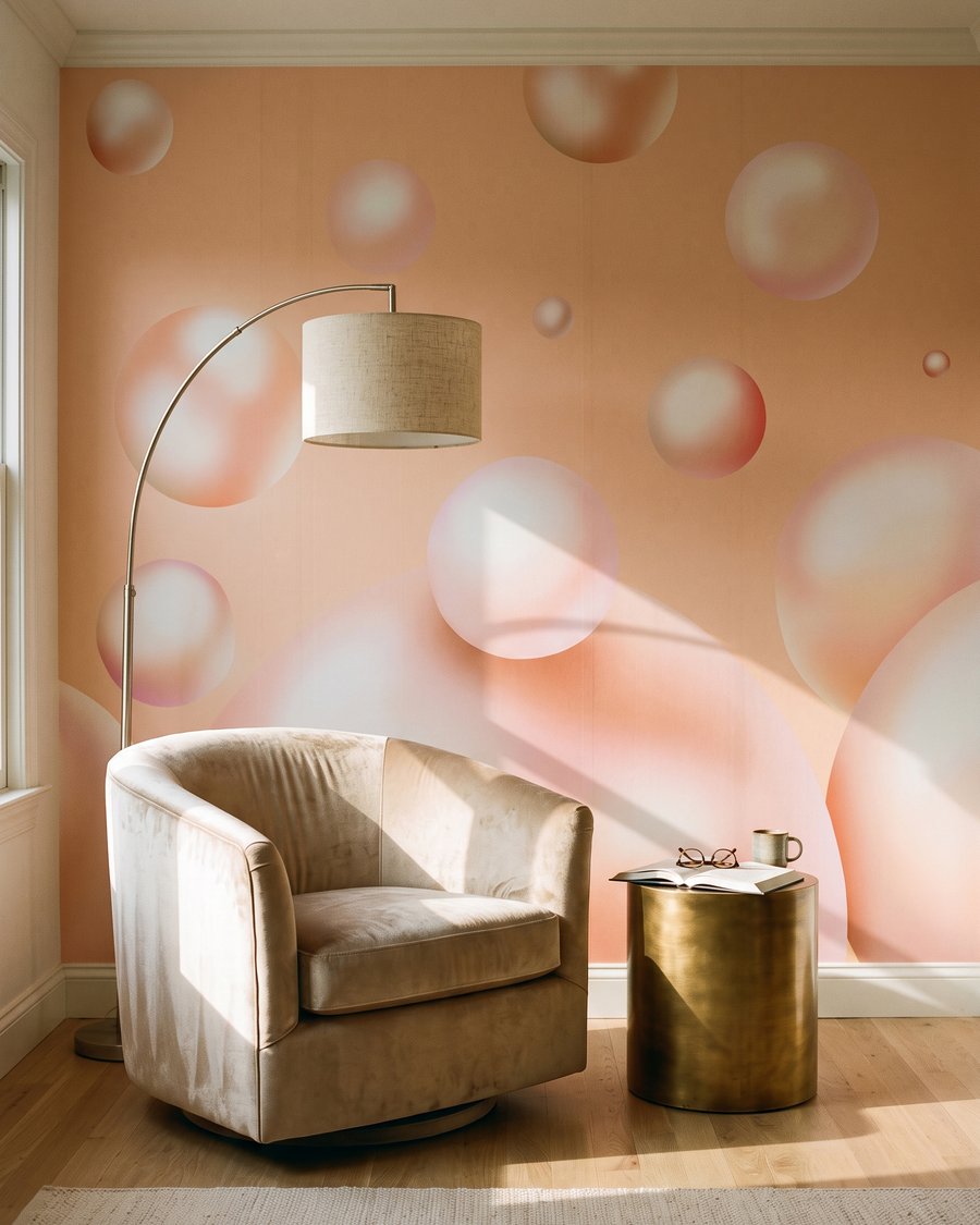 Glanzende bellen zweven vrij — interieur 4