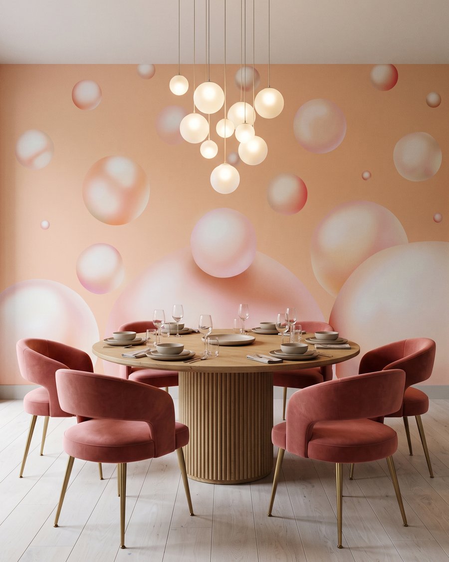 Glanzende bellen zweven vrij — interieur 6