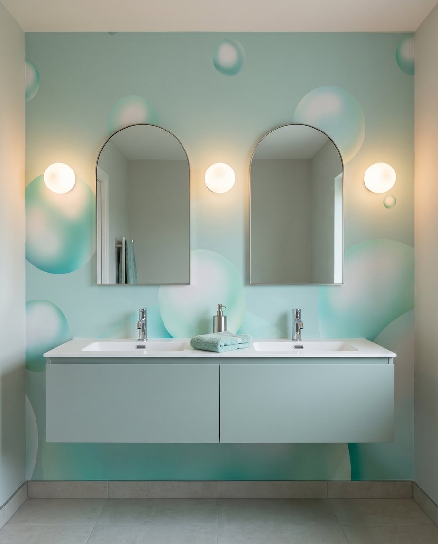 Glanzende bellen zweven vrij — interieur 4