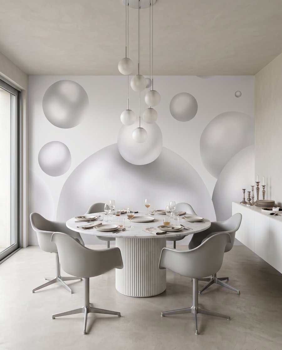 Glanzende bellen zweven vrij — interieur 6