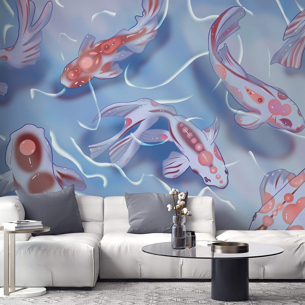 Siervissen tussen blauwe rimpels — interieur 1
