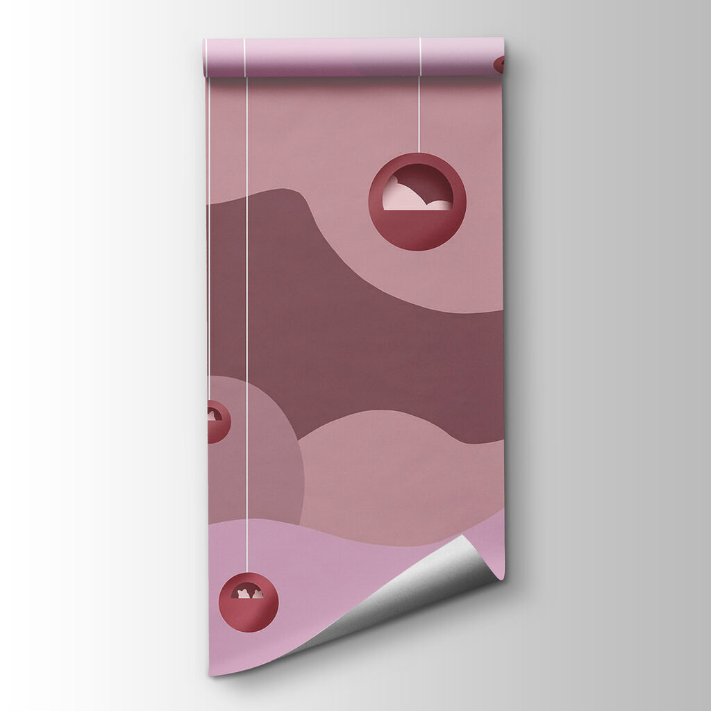 Paarse en roze achtergrond met ballen — productweergave