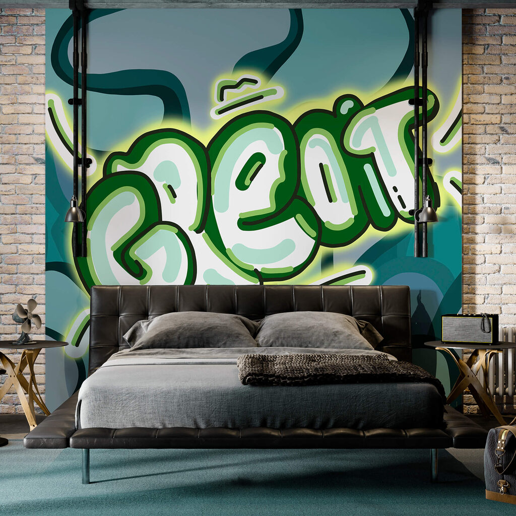 Groene en witte tekst — interieur 2